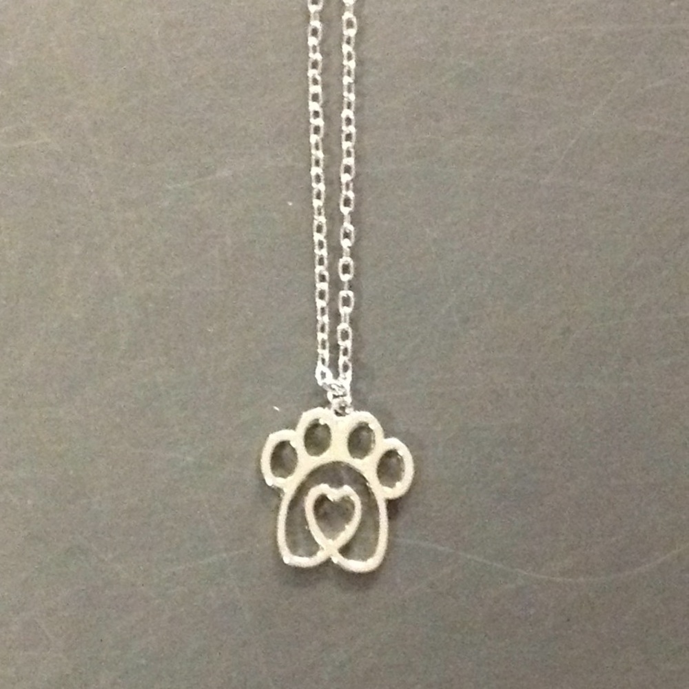 Silver Paw Print Necklace